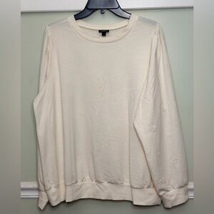 Torrid Women’s Cream Long Sleeve top with eyelet sleeves